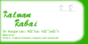 kalman rabai business card